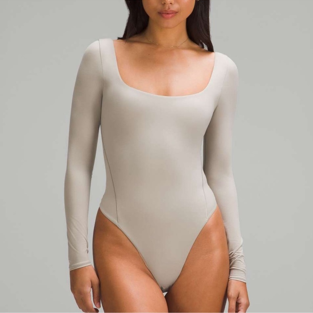 Lululemon NWT Square Neck Long Sleeve Slate color Bodysuit size Large